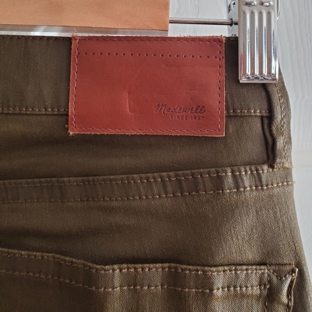 Madewell 28 x 32 Skinny Skinny Pants Coated Drab Olive Green BLOGGER FAV - Picture 9 of 9